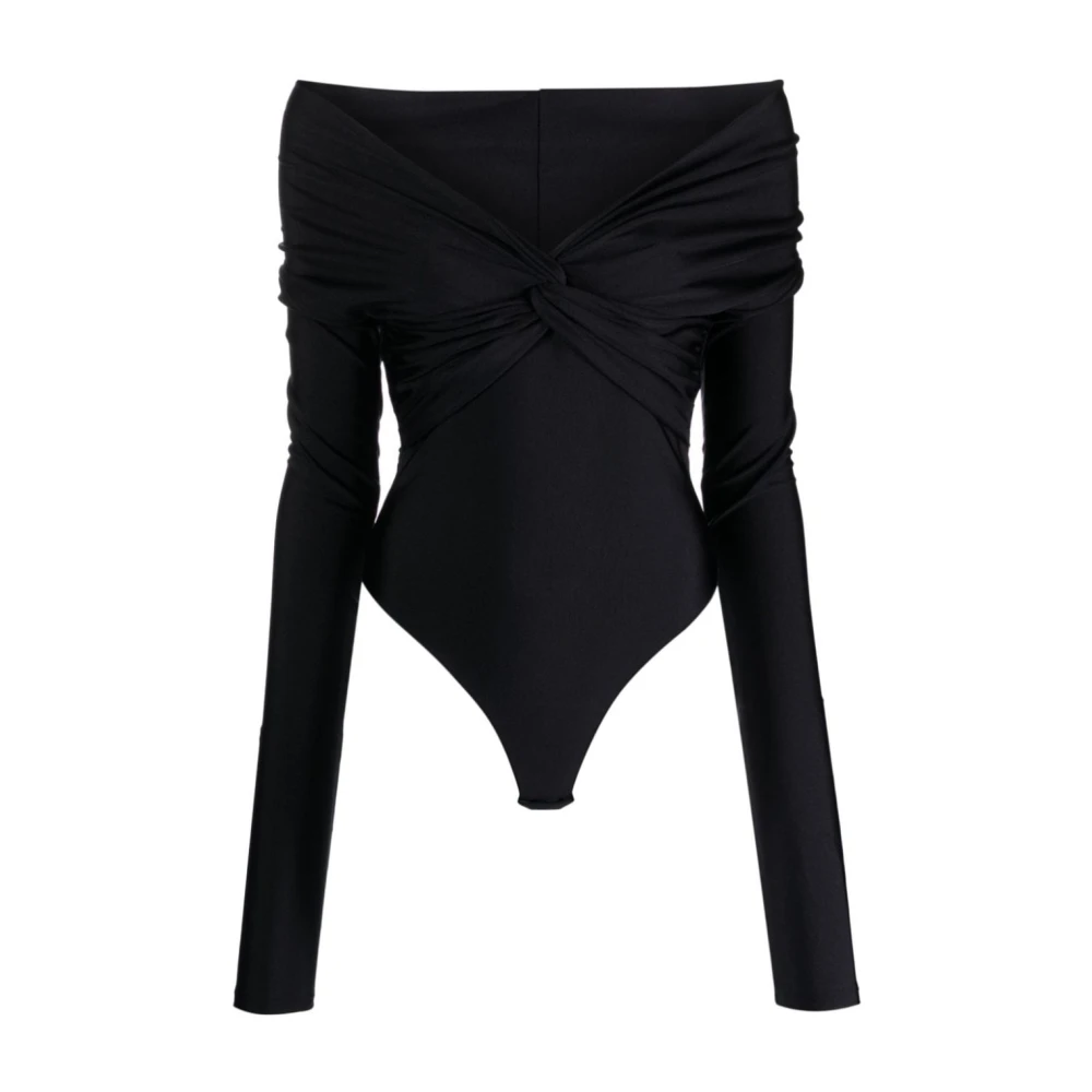 Andamane Zwarte Off-Shoulder Bodysuit Black Dames