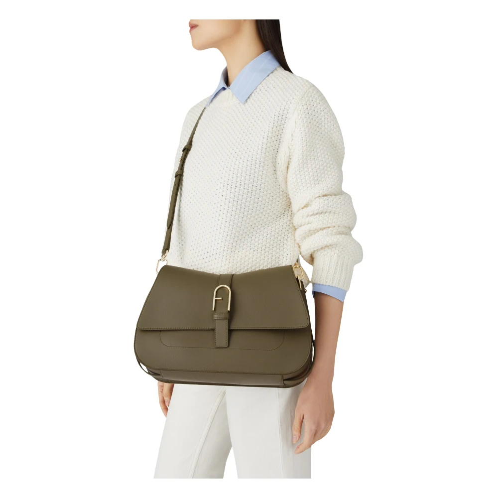 Furla Flow Top Handtas Green Dames