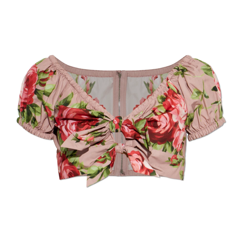 Dolce & Gabbana Short Cotton Top - Female - Blouses - Multicolor - M - Blouses & Shirts - Image 3