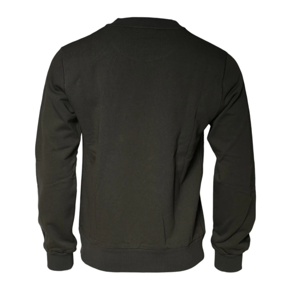Dolce & Gabbana Logo Detail Katoenen Pullover Trui Green Heren