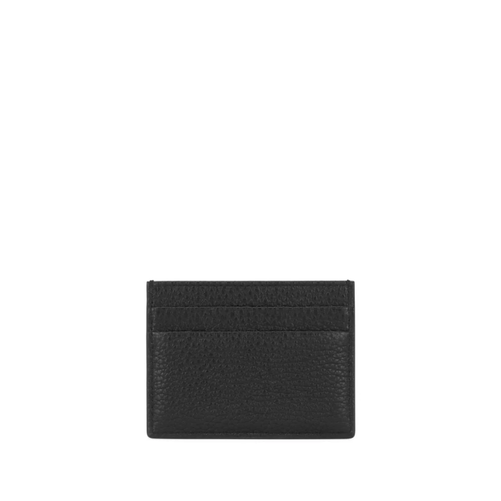 Dolce & Gabbana Gestructureerde Zwarte Leren Kaarthouder Black Heren
