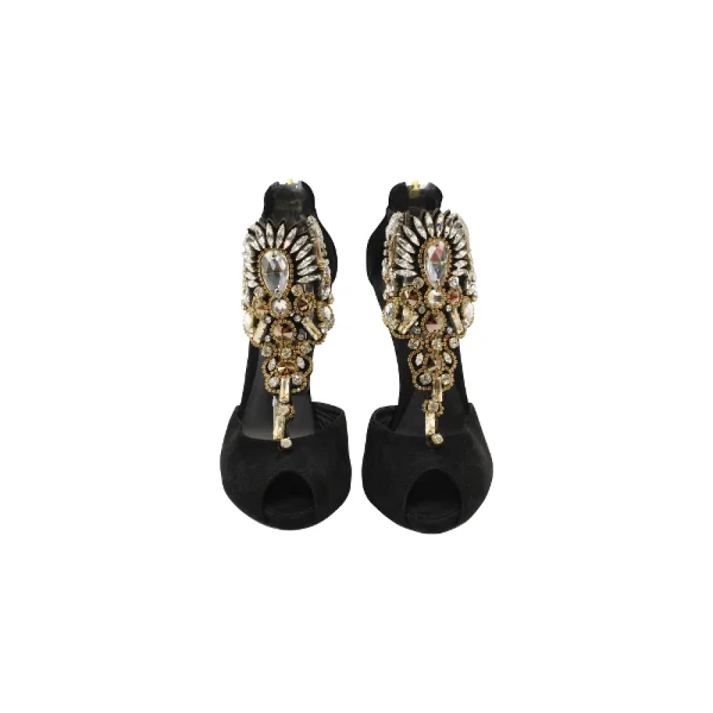 René Caovilla Pre-owned Suede sandals Black Dames