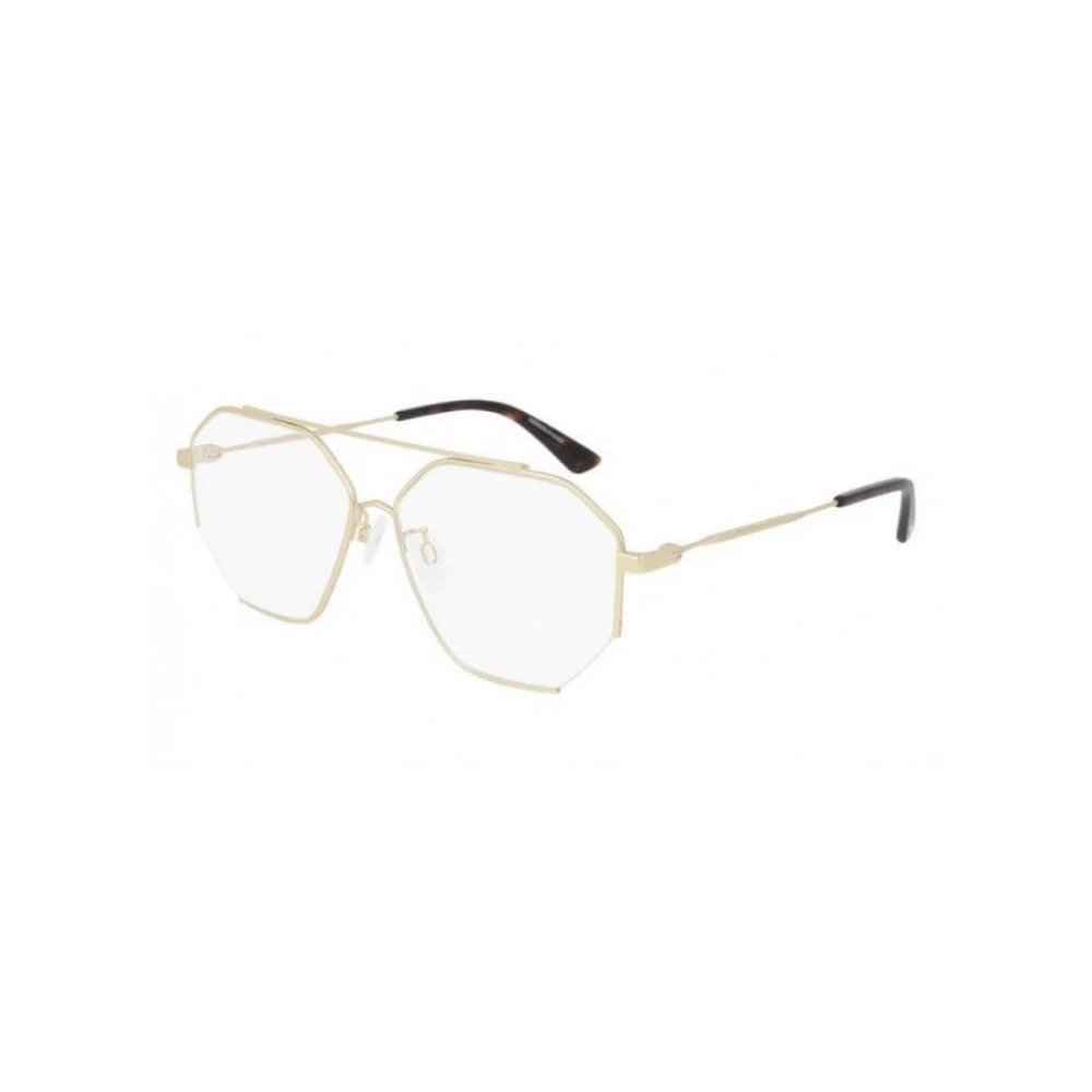 Alexander Mcqueen Men's Yellow Glasses, 57 Mm, Optical Frame