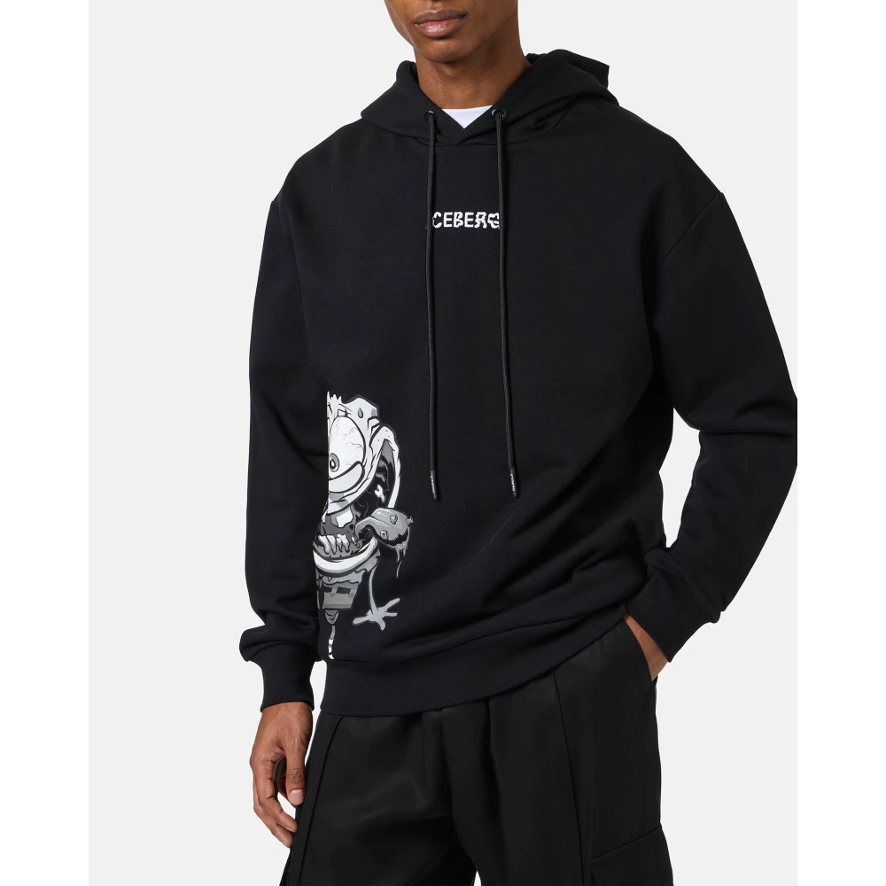 Iceberg Regular fit witte hoodie met SpongeBob-print en logo-borduursel Black Heren