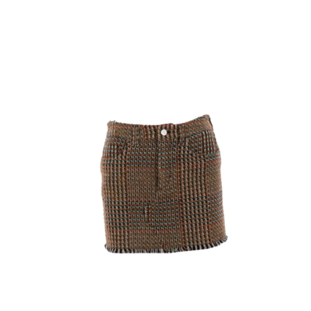 Stella Mccartney Bruine Tweed Rok met Franjes Brown Dames