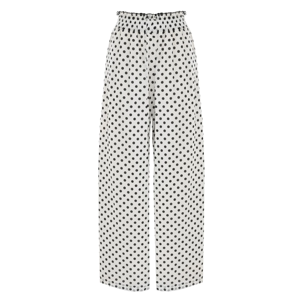 Kocca Wijde pijpen polka dot broek Beige Dames