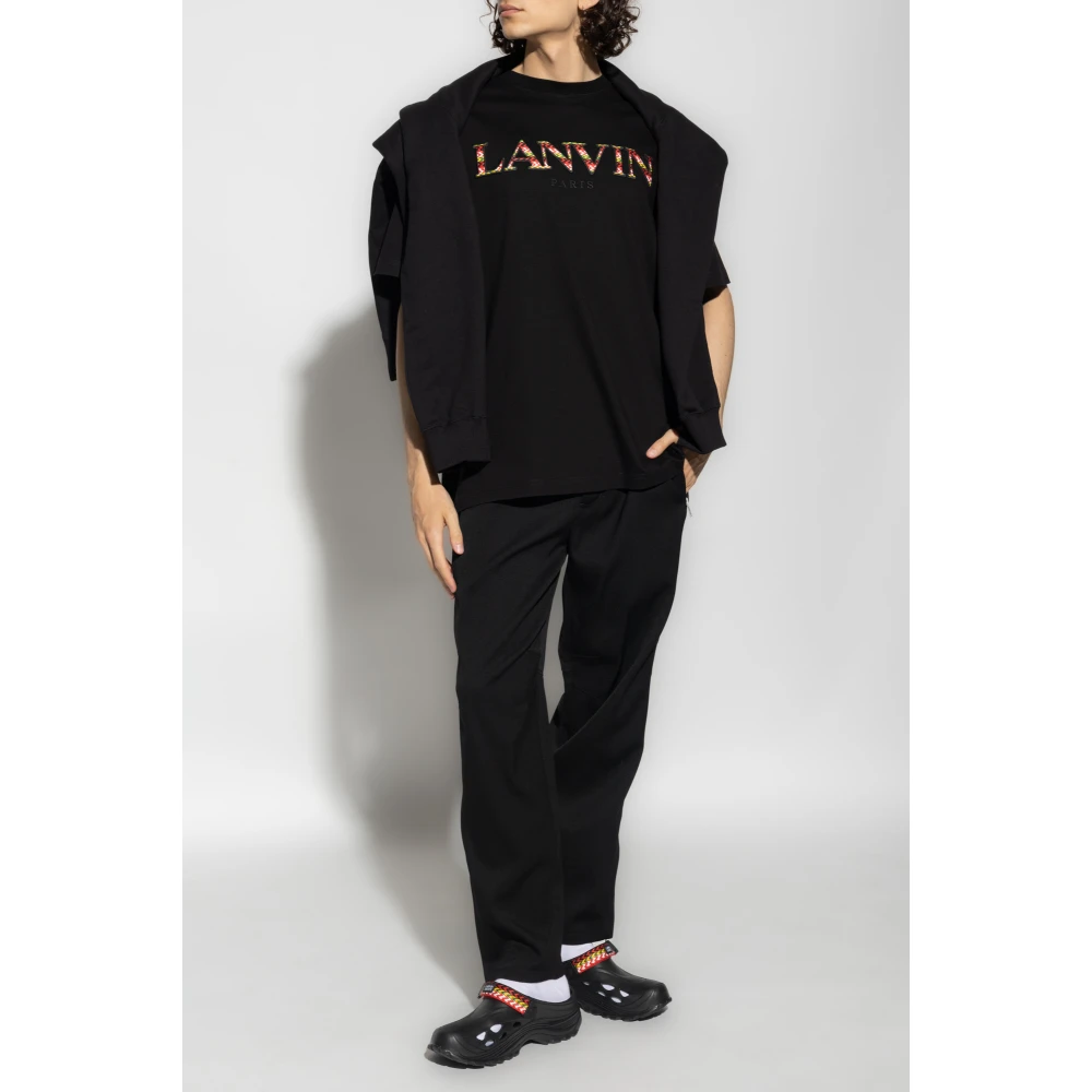 Lanvin T-shirt met logo Black Heren