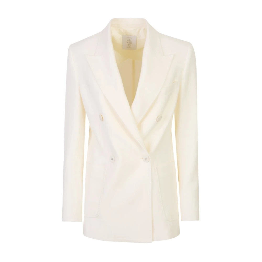 Eleventy Vrouw Beige Double-Breasted Jacket