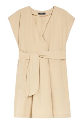 beige-bomuldskjole-med-v-hals