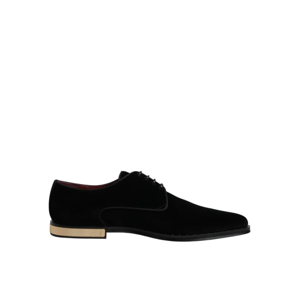 Dolce & Gabbana Men's Black Velvet Derbies Shoes