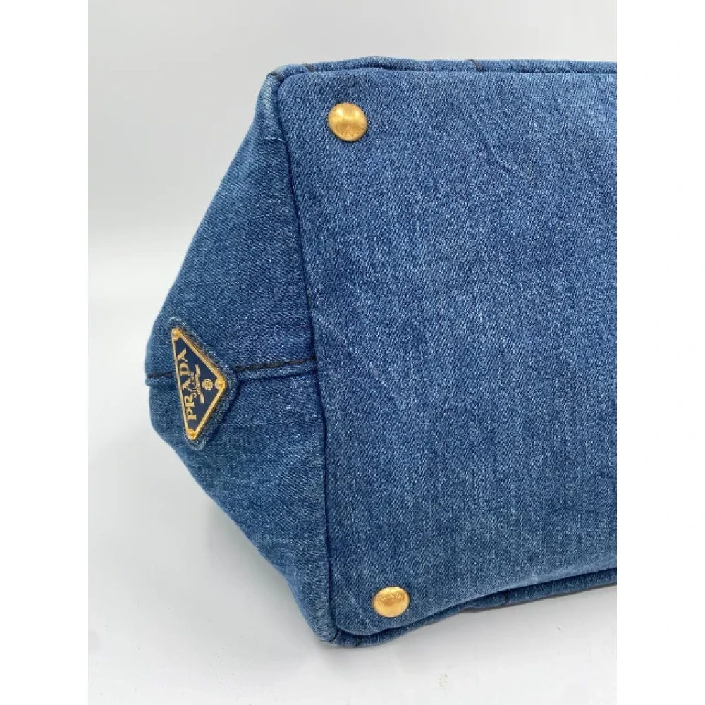 Prada Vintage Pre-owned Canvas prada-bags Blue Dames