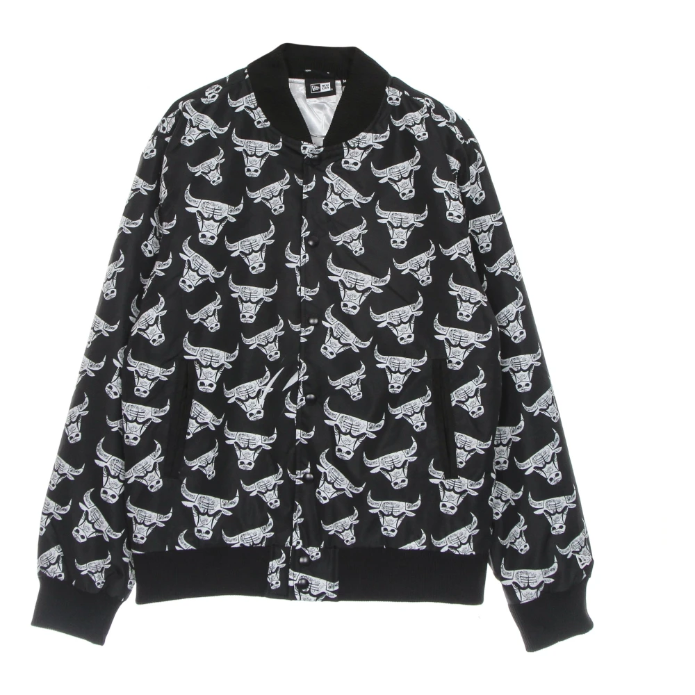 New era Chicago Bulls All Over Print Bomber Jacket Black Heren