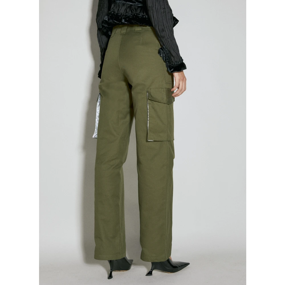 Paco Rabanne Multi-Pocket Twill Cargo Broek Green Dames