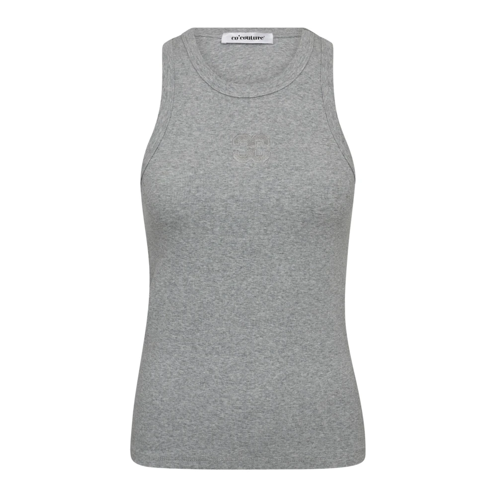 Co'Couture Geborduurde Tanktop Licht Grijs Gray Dames