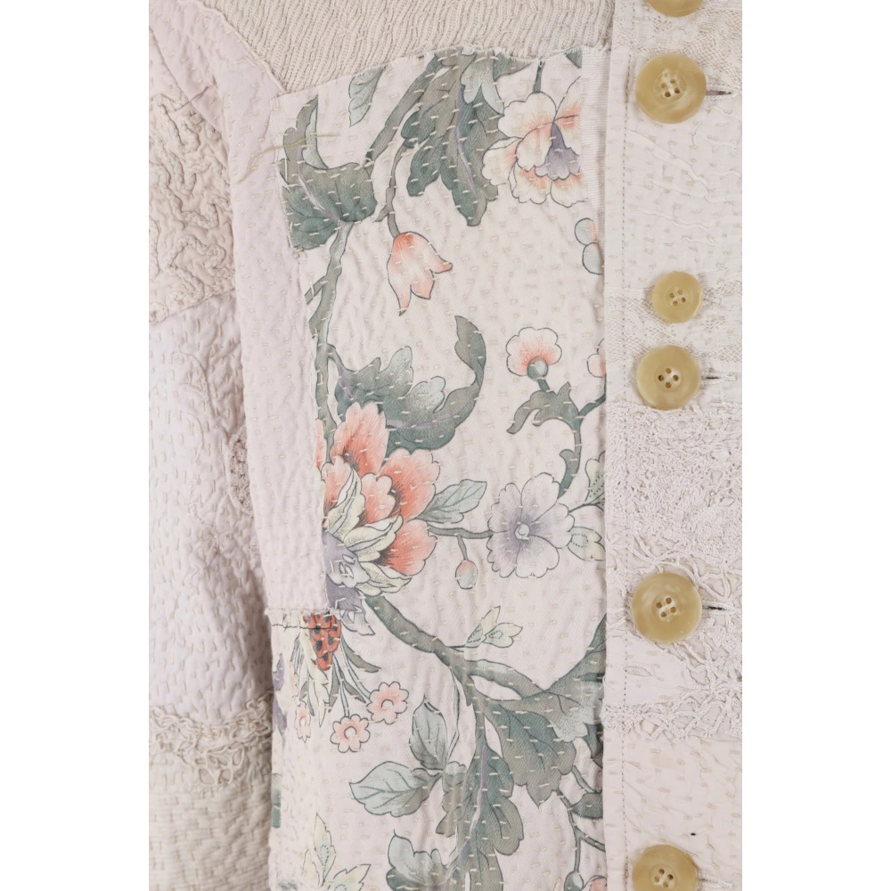 By Walid Beige Bloemen Patchwork Katoenen Jas Multicolor Heren