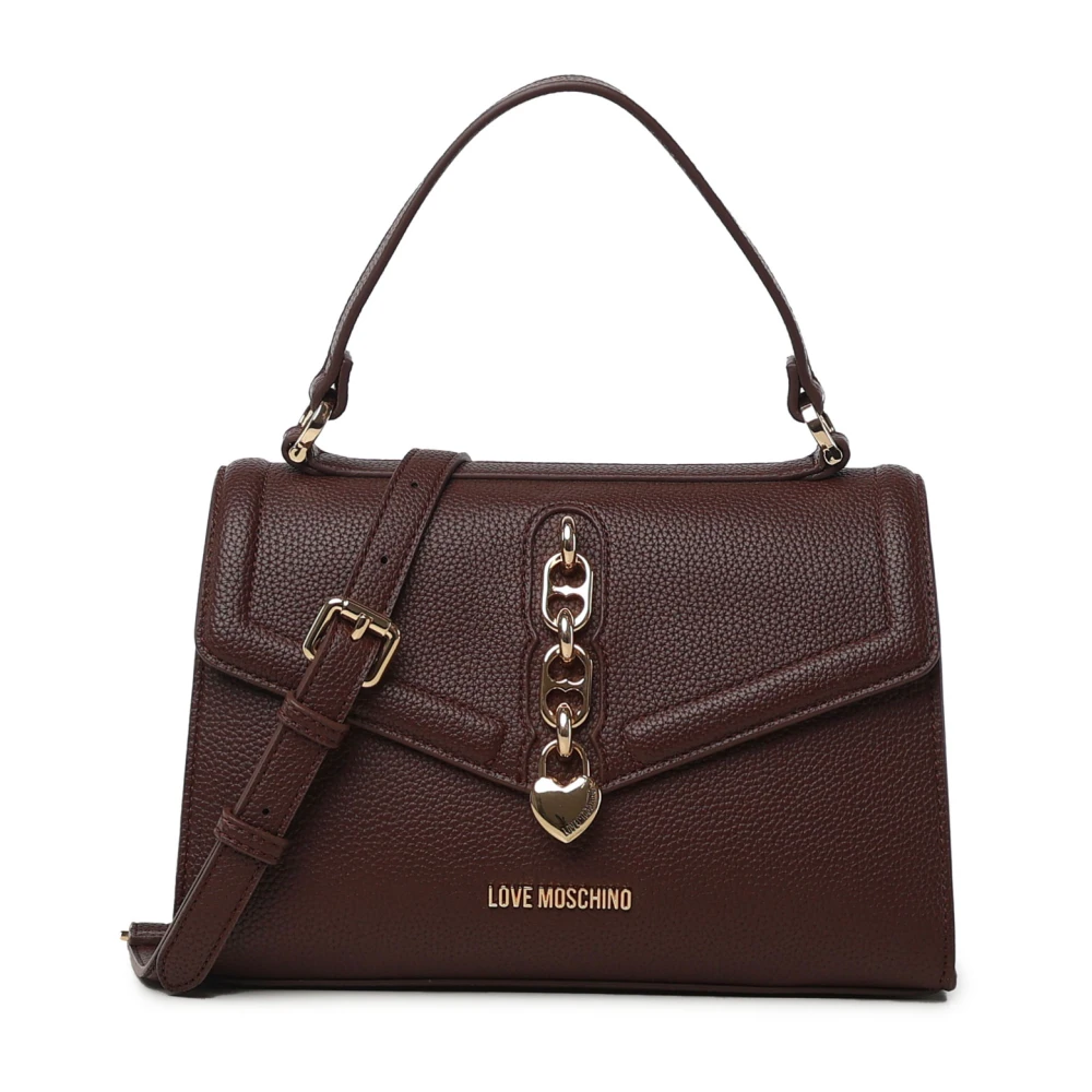 Love Moschino Bruine Bezaaid Hart Tas Brown Dames