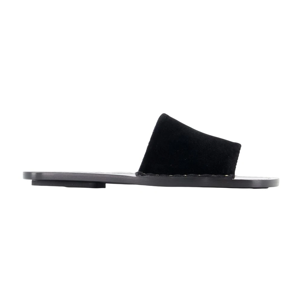 Totême Studded Leather Slides - Female - Sliders - Black - 3 Uk - Shoes
