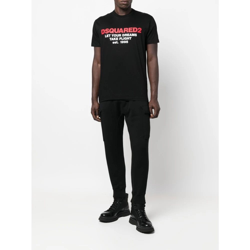 Dsquared2 Bedrukt Logo T-shirt Black Heren