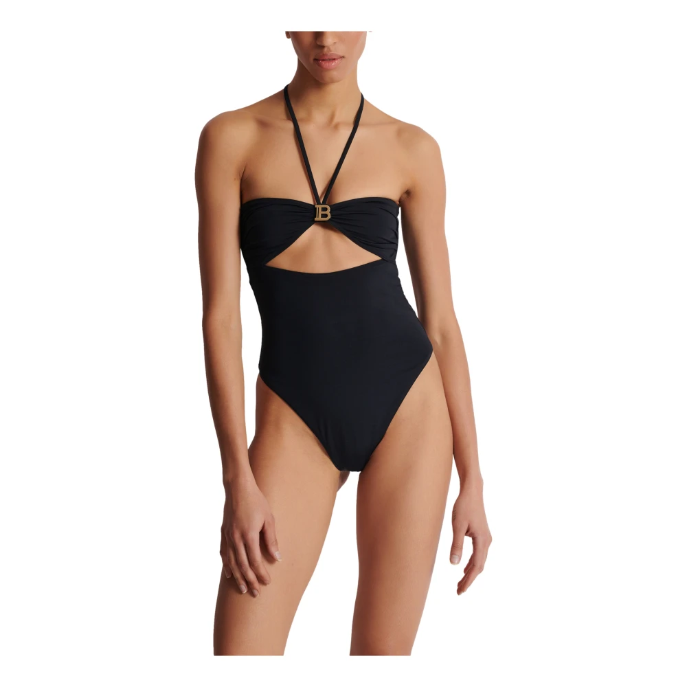 Balmain Badpak met uitsnijding Black Dames