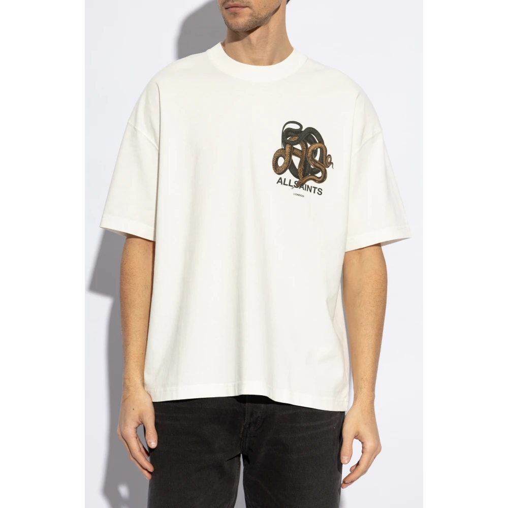 AllSaints 'Reticulate' Oversize T-Shirt White Heren