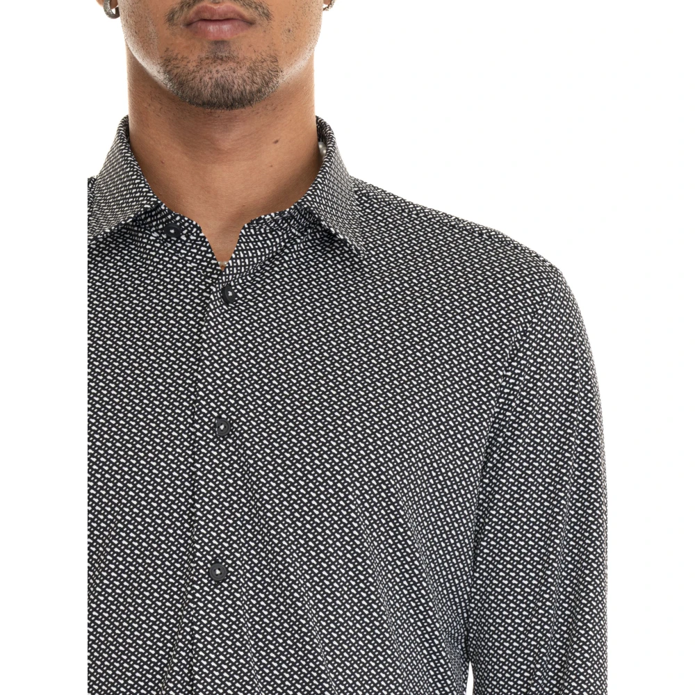 Boss Casual Shirt met Logo Fantasy Black Heren