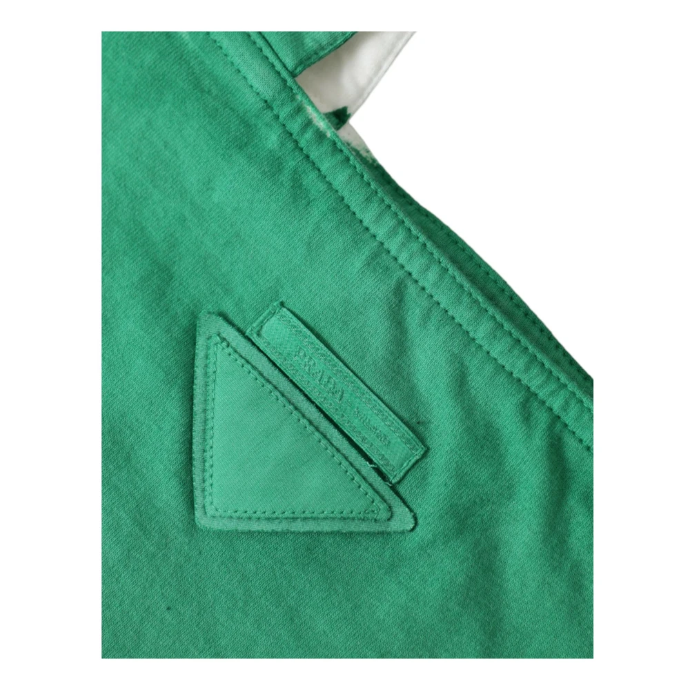 Prada Groene Stoffen Tote Tas Elegante Stijl Green Dames