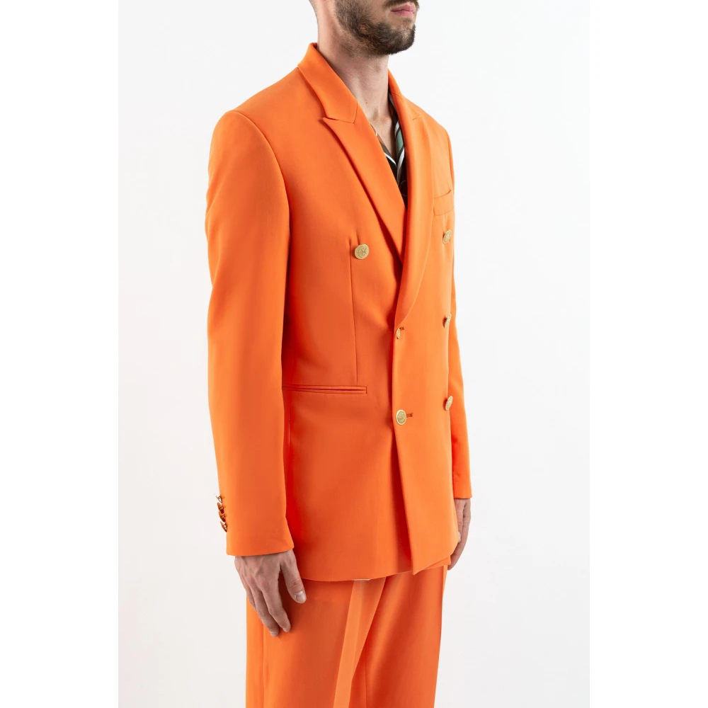 Corsinelabedoli Double-breasted jassen met lans revers Orange Heren
