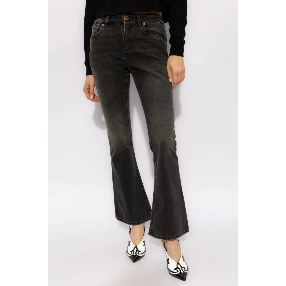 Balmain Crop bootcut jeans Gray Dames