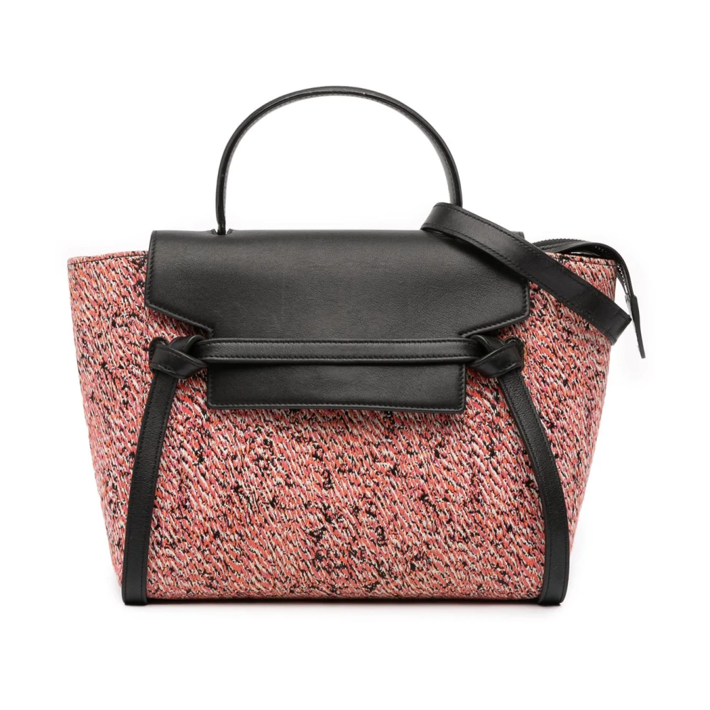 Celine Vintage Women's Pink Pre-Owned Structured Top Handle Bag