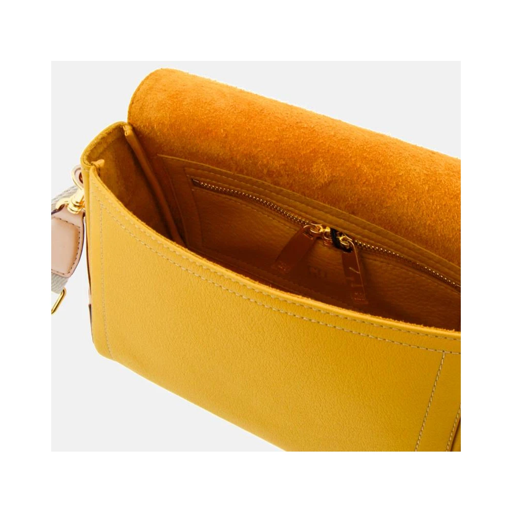 Carolina Herrera Afsluitbare Crossbody Tas van Mocán Leer Yellow Dames