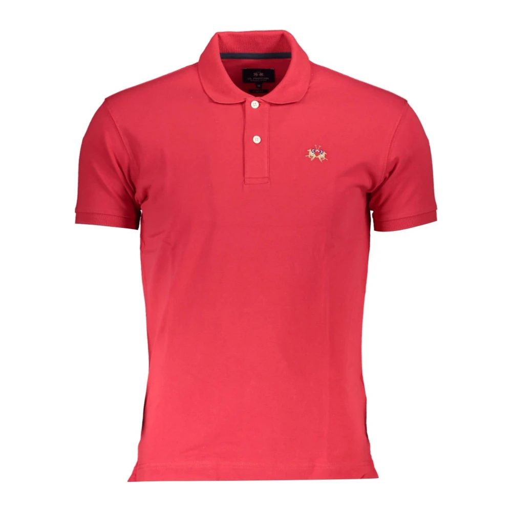 La Martina Men's Red Short Sleeve Polo Shirt