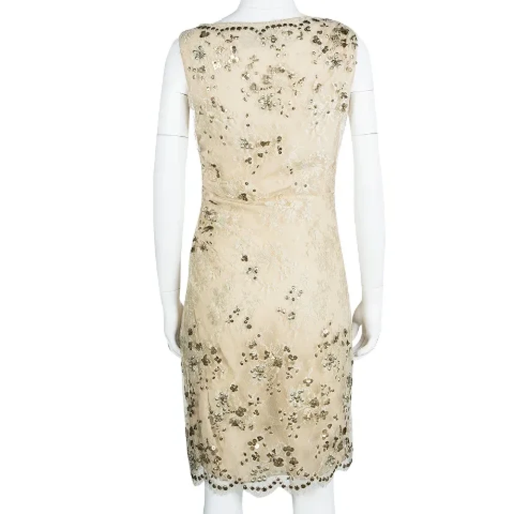 Valentino Vintage Pre-owned Lace dresses Beige Dames