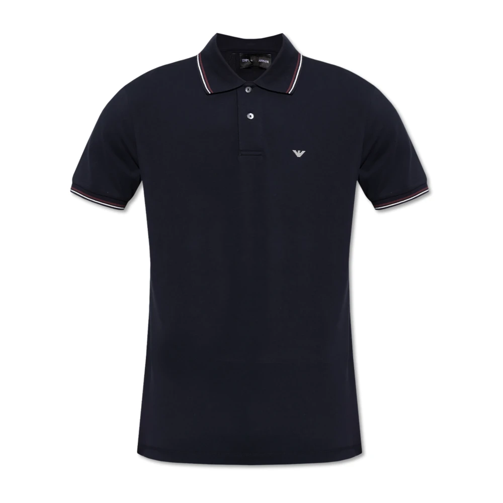 Emporio Armani Men's Blue Polo Shirts, 2XL, Polo With Logo
