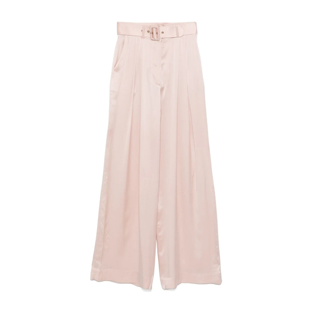 Zimmermann Beige Silke Palazzo Byxor Pink, Dam