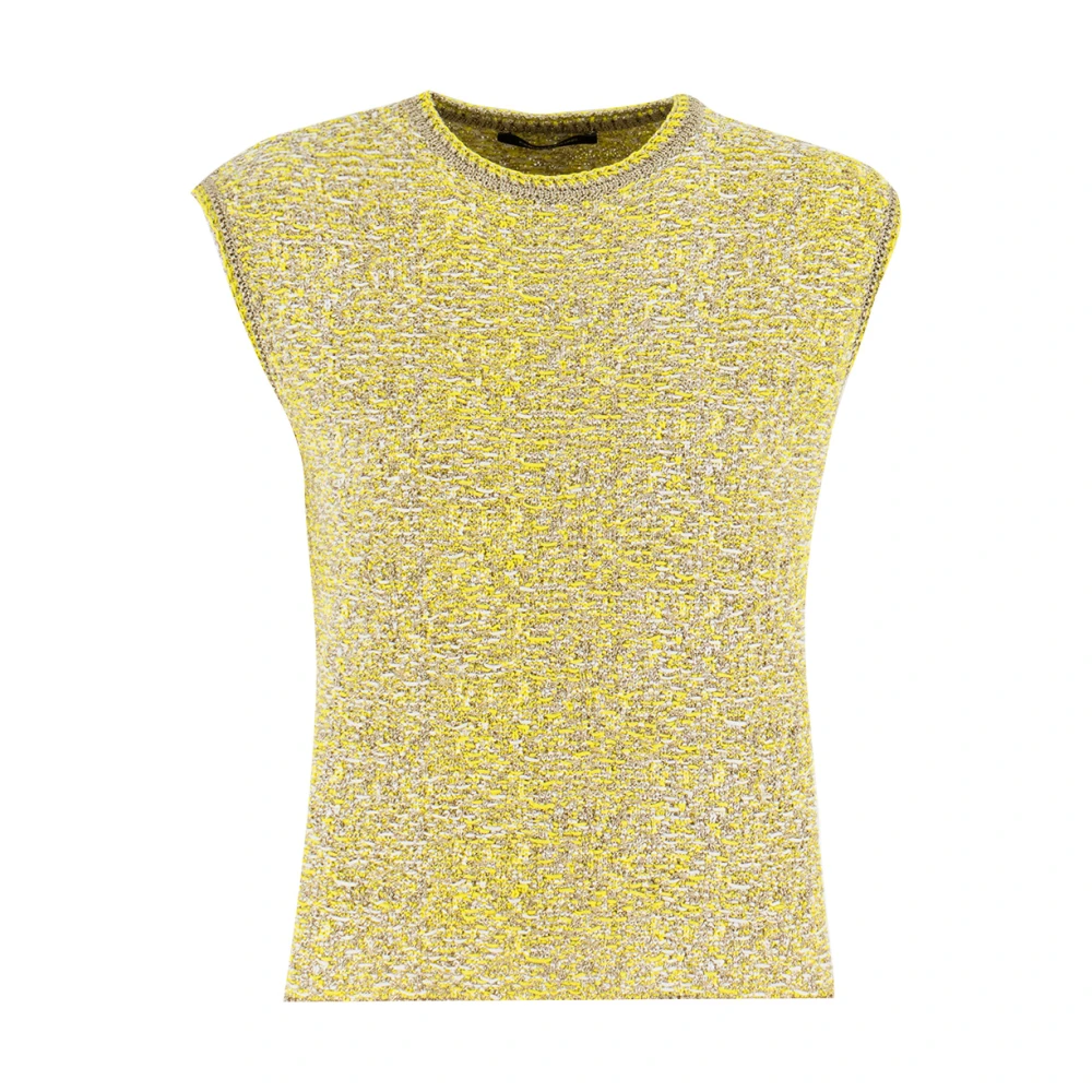 Fabiana Filippi Elegante Tweed Top voor Dames Yellow Dames