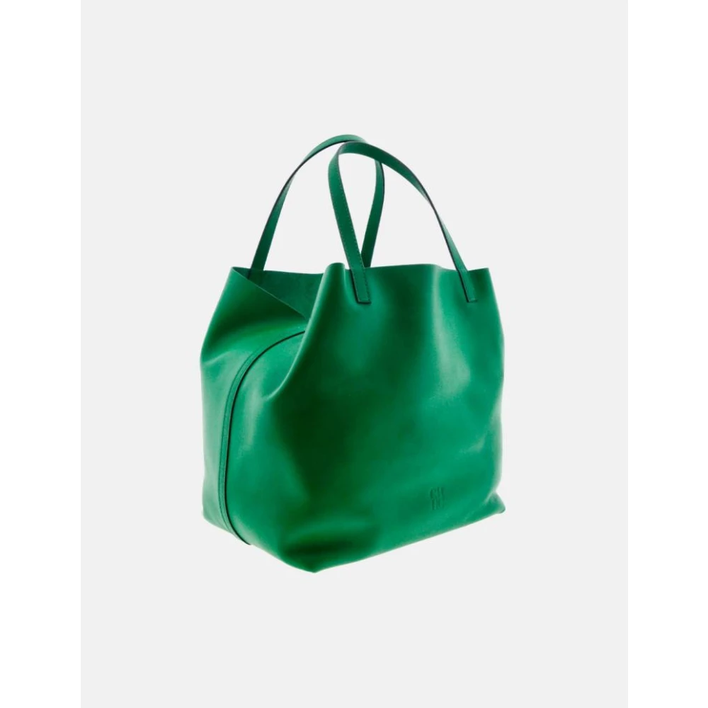 Carolina Herrera Matryoshka L Groene Leren Tas Green Dames