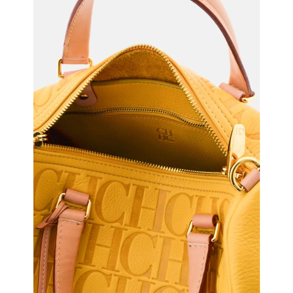 Carolina Herrera Vergrendelde Amarillo Getatoeëerde Schoudertas Yellow Dames