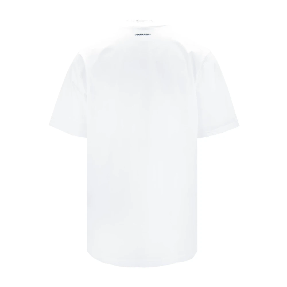 Dsquared2 Heren Grafische Print Katoenen T-shirt White Heren