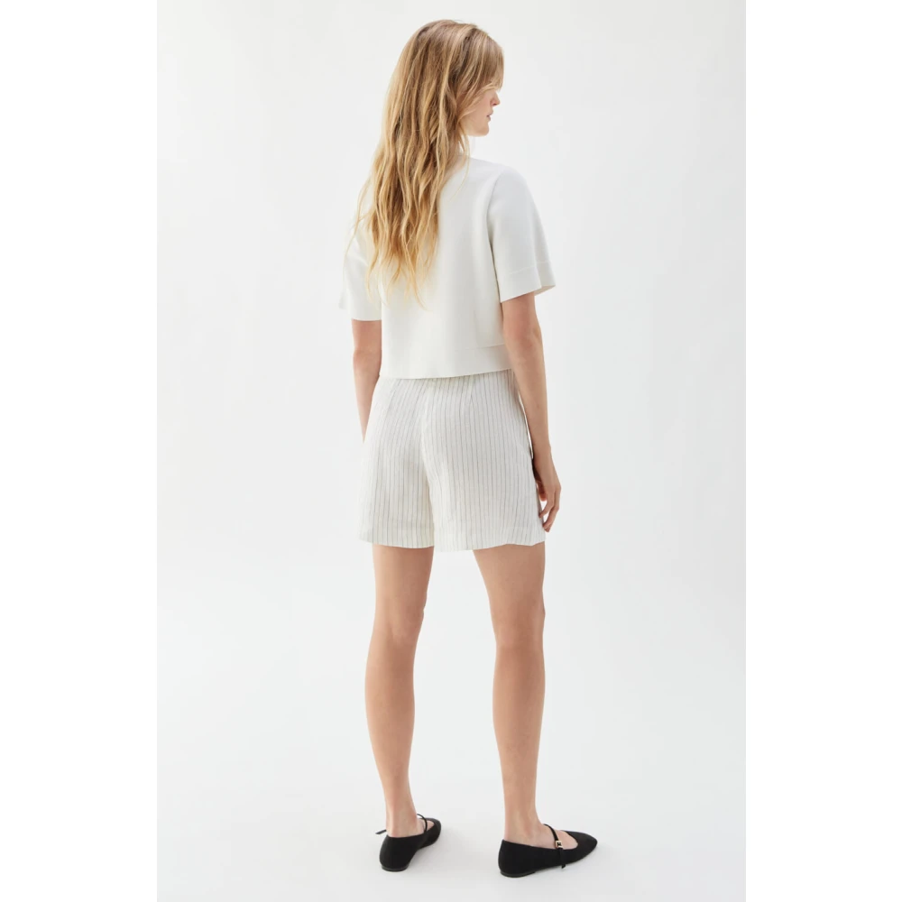 Busnel Pixie Gestreepte Shorts Beige Dames