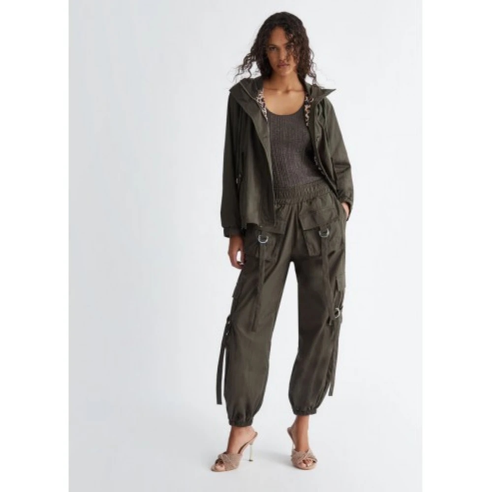 Liu Jo Cargo Joggingbroek Nylon Lage Taille Green Dames