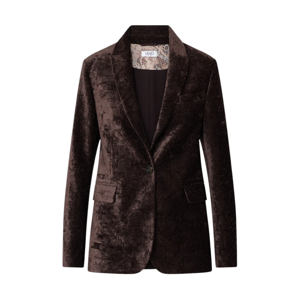 Liu Jo Donna Marrone - Blazer In Velluto - Jackets - L - Immagine 4