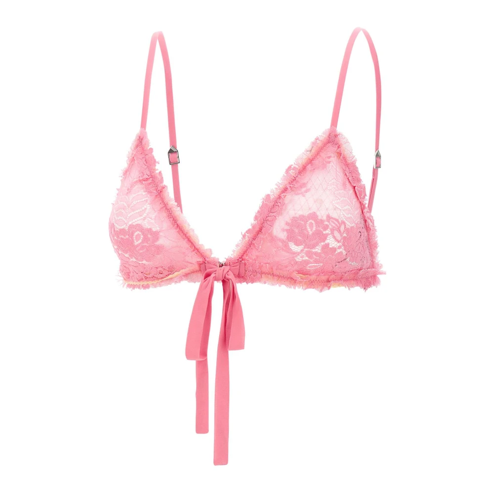 The Attico Women's Pink Bras, M, Lace Bra
