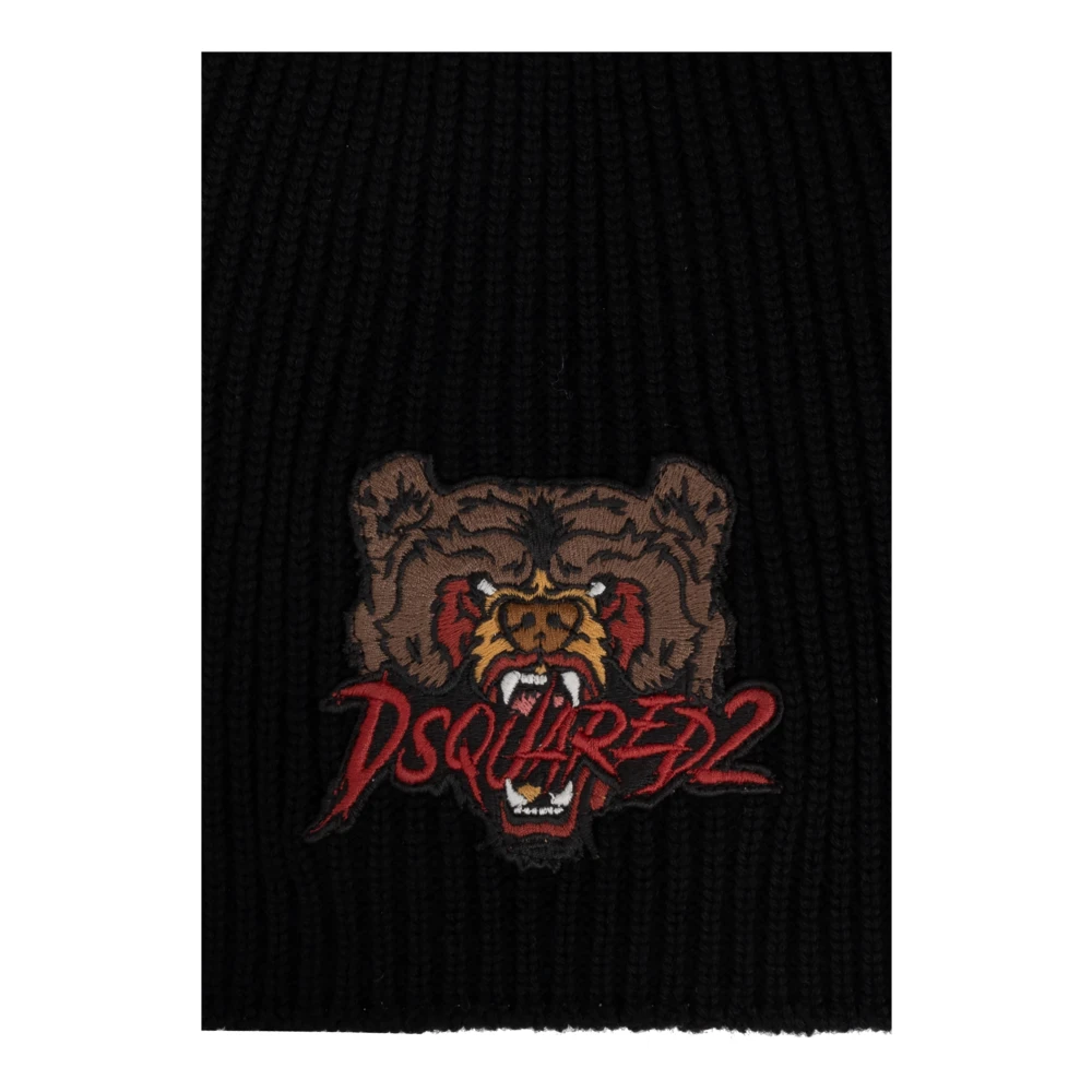 Dsquared2 Wollen muts Black Heren