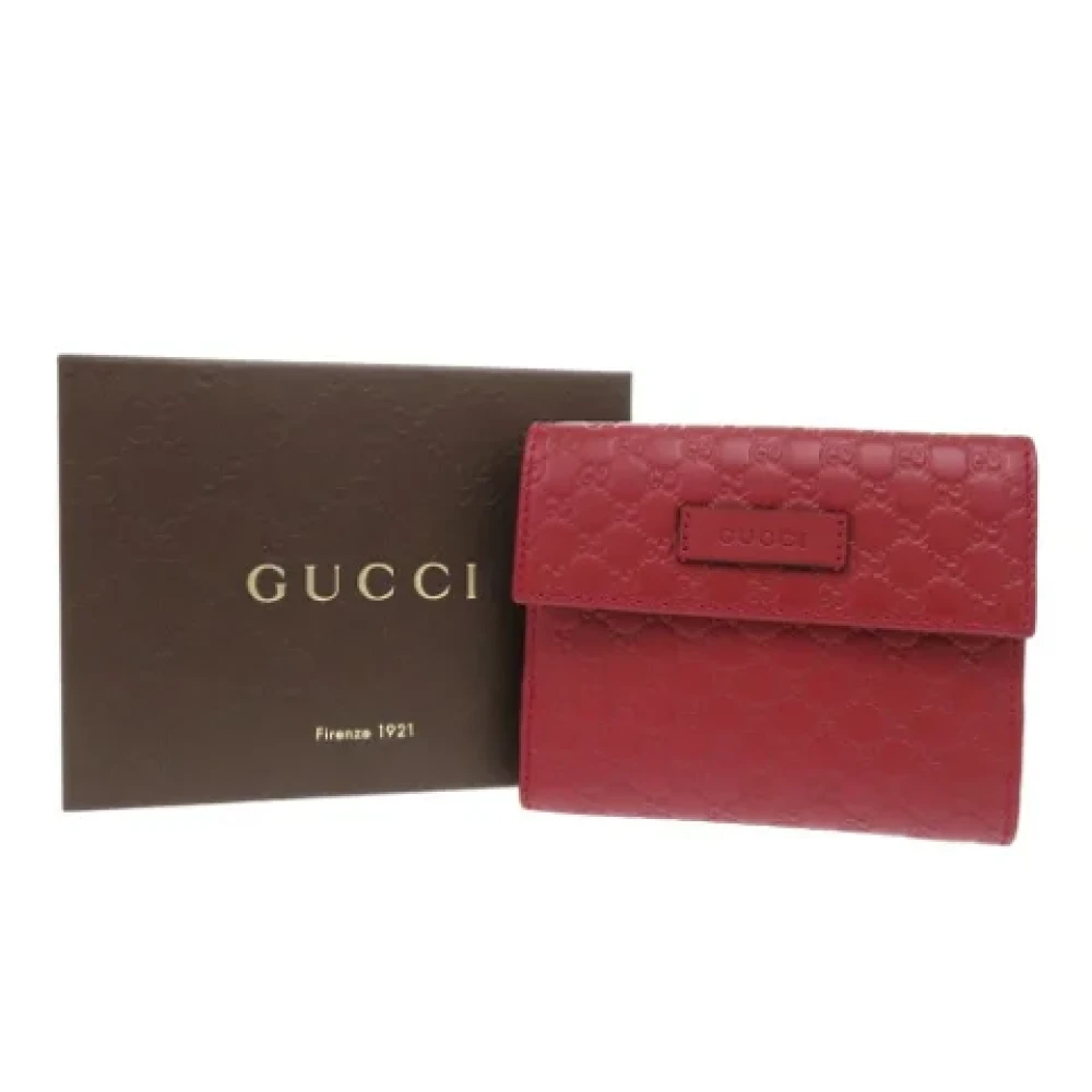 Gucci Vintage Pre-owned Leather wallets Red Dames