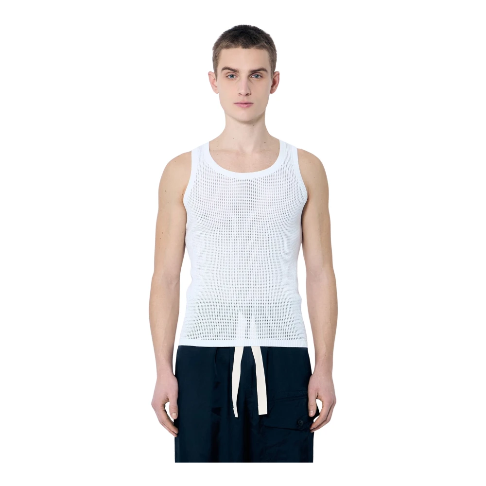 Dries Van Noten Open-gebreide Tanktop White Heren