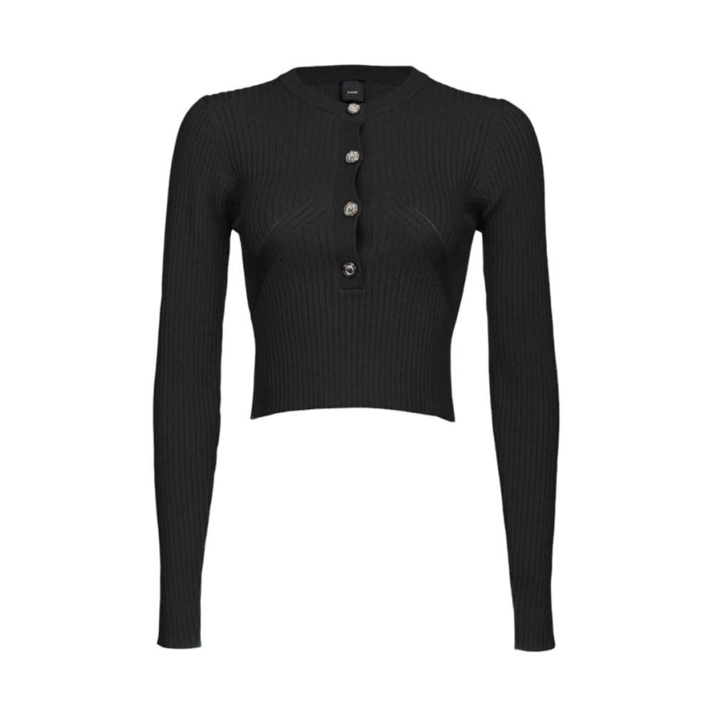 Pinko Stijlvolle Gebreide Top Black Dames