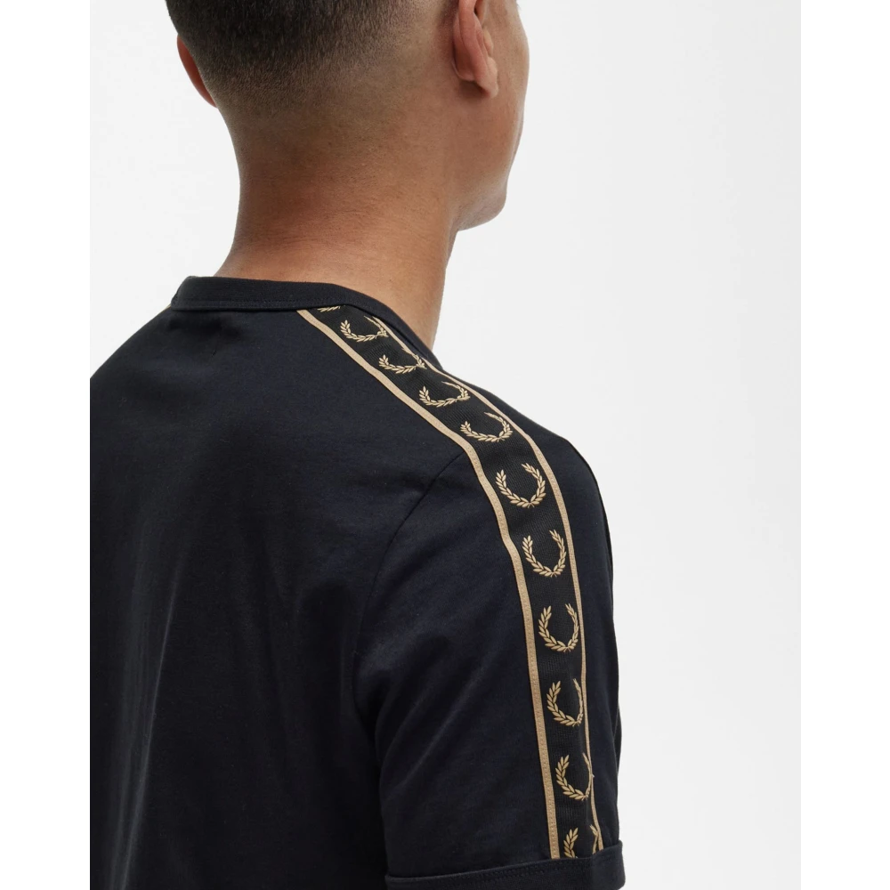 Fred Perry Tape Ringer T-Shirt Zwart Zwart Black Heren