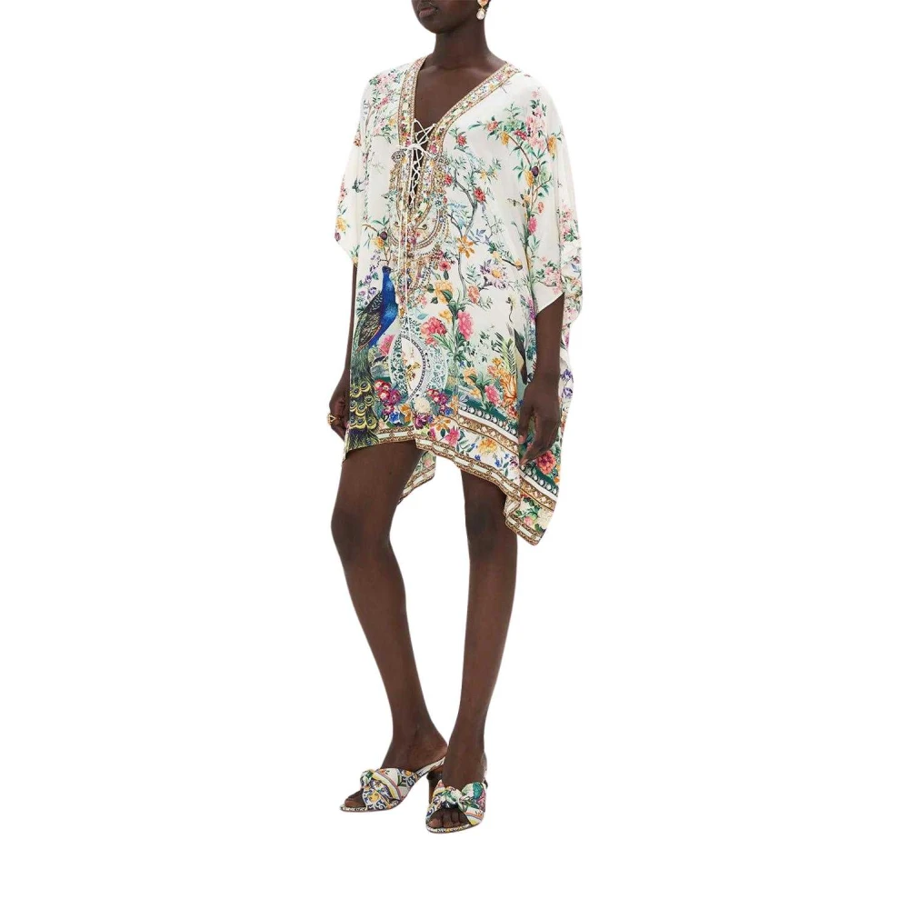 Camilla Korte Lace Up Kaftan Plumes Multicolor Dames