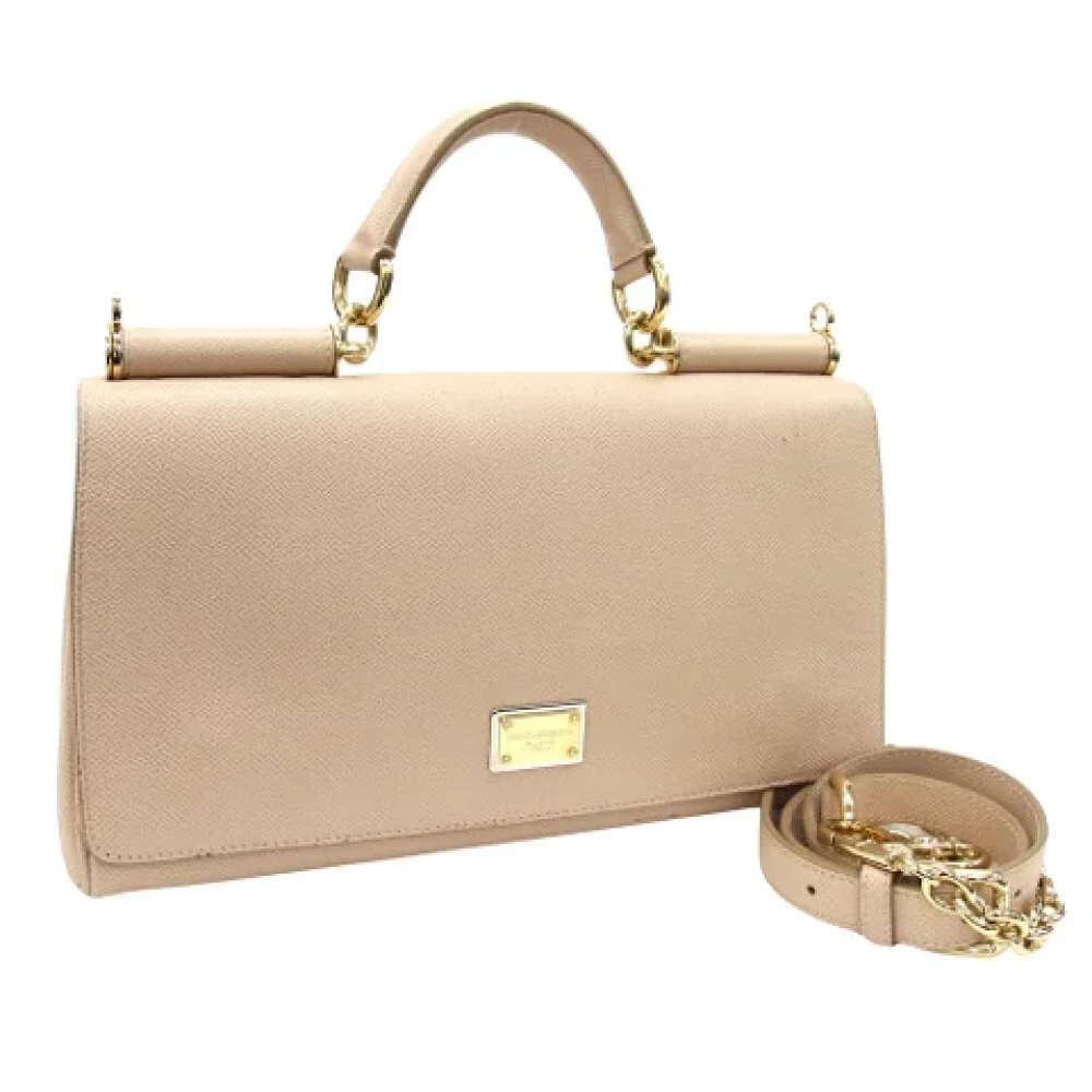 Dolce & Gabbana Pre-owned Leather handbags Beige Dames