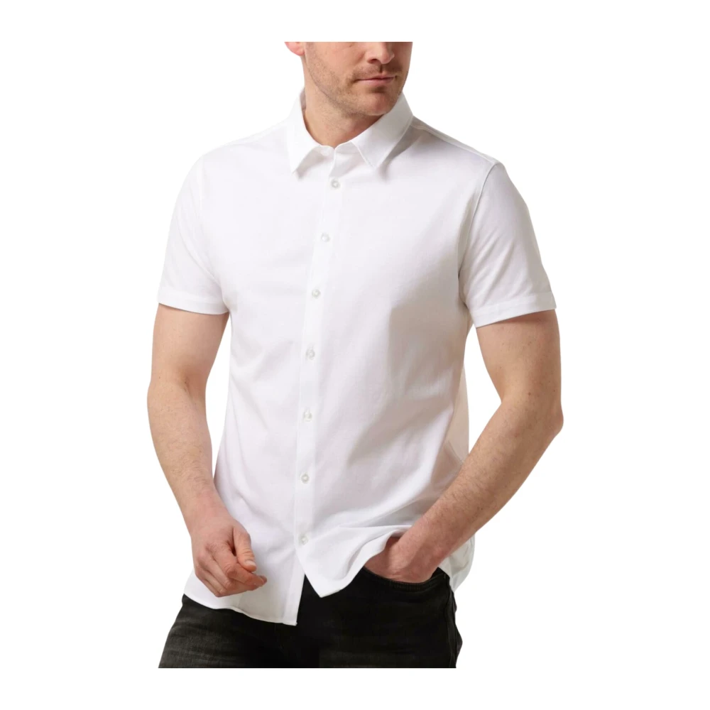 Pure Path Wit Casual Button Up Overhemd White Heren